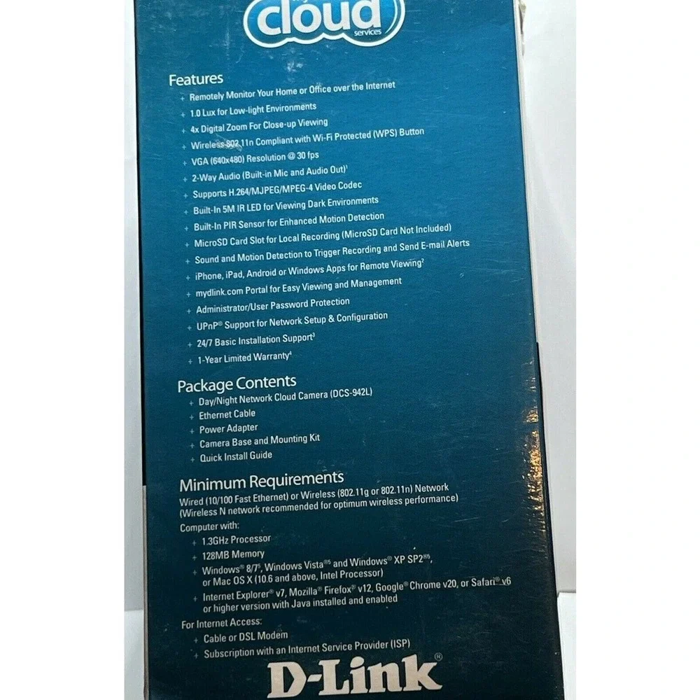 D-Link Record & Playback Wi-Fi Camera with Remote Viewing (DCS-942L)